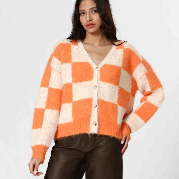 Anthropologie Sweaters - ANTHROPOLOGIE THE KORNER CHECKERED CARDIGAN